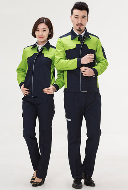 果綠色時尚工作服定做款式圖